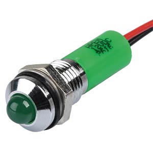 Apm Q P C G E Indicator Led V Dc Mm Wired Green Brc At