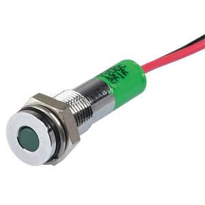 LED-Signalleuchte, grün, 12 V, Ø 6 mm, bündig, bedrahtet APEM Q6F3CXXG12E