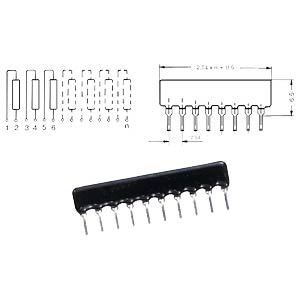 401 22Ohm 22R 10 x 4 Isolated Resistor Network 8 PIN SIL Single In Line