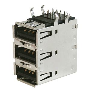 USB-Einbaubuchse, A, gew., 3-Port, Printmontage FREI USB-Einbaubuchse, A, gew., 3-Port, Printmontage FREI