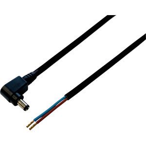 BKL 075166 - DC-Kabel Winkelstecker 2,1/5,5mm sw 0,3m