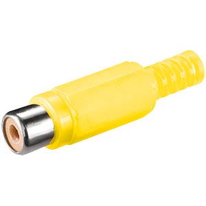 RCA coupling with bend protection, yellow FREI RCA coupling with bend protection, yellow FREI