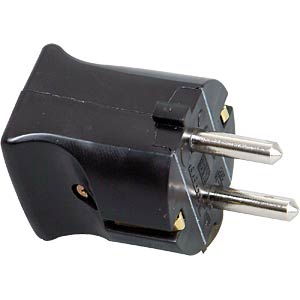 Schutzkontaktstecker Typ F - CEE 7/4, schwarz FREI Schutzkontaktstecker Typ F - CEE 7/4, schwarz FREI