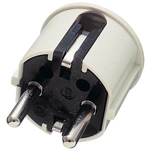 Schutzkontaktstecker Typ F - CEE 7/4, weiß FREI Schutzkontaktstecker Typ F - CEE 7/4, weiß FREI