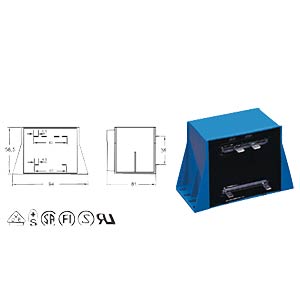 Printtrafo, 50 VA, 2x 15 V, 2x 1,67 A, RM 35 mm BLOCK TRANSFORMATOREN VCM 50/2/15