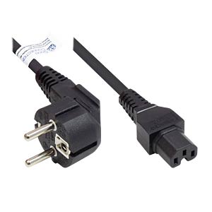 GC P0150-S030: power cord type E+F CEE 7 - 7 to C15, black, 1,00 mm², 3 ...