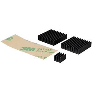 TEK-BERRY COOL: Raspberry Pi - Kühlsatz, 3-teilig, schwarz bei reichelt elektronik