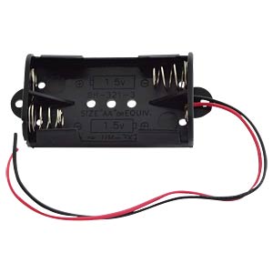 HALTER 2XUM3-KA - Batteriehalter für 2 Mignonzellen (AA) mit Anschlusskabel