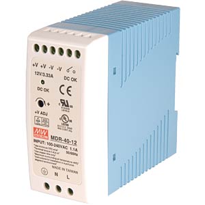 Schaltnetzteil, Hutschiene, 38 W, 48 V, 0,8 A MEANWELL MDR-40-48 Schaltnetzteil, Hutschiene, 38 W, 48 V, 0,8 A MEANWELL MDR-40-48