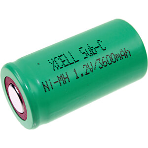 XC 118615 SC: Sub-C cell, NiMh, 1,2 V, 3600 mAh, flat top at reichelt ...