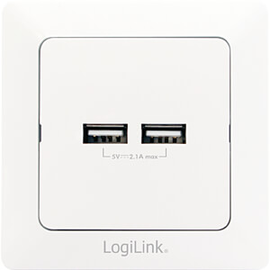 LOGILINK PA0163: Gniazdo podtynkowe z 2 gniazdami USB do ładowania w