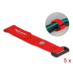 10x Wiederverwendbare Klett-Kabelbinder, 80 Cm Lang, 50 Mm Breit, Neonrot