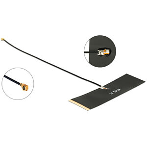 DELOCK 12539 - Antenne TETRA 430 - 470 MHz 0 dBi 1.13 15 cm Klebemontage schwar