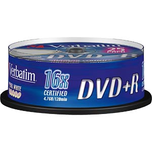 DVD+R4,7 VER25 - Verbatim DVD+R 4,7GB DVD+R4,7 VER25 - Verbatim DVD+R 4,7GB