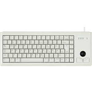 键盘，USB，浅灰色，紧凑型，轨迹球，美国CHERRY G84-4400LUBUS-0