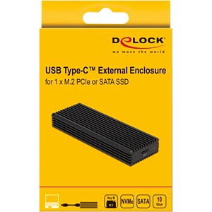 DELOCK External NVMe/SATA SSD housing, USB type C