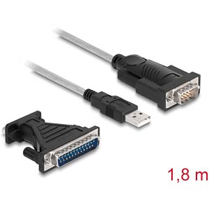 Adapter USB 2.0 Type-A to 1 x Serial RS-232 D-Sub 9 + Adapter D