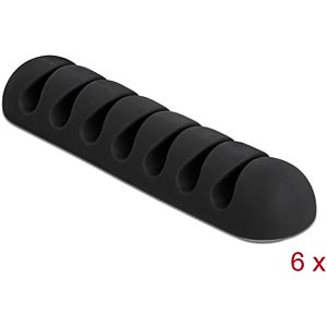 DELOCK 18348 - Kabelhalter mit 7 Durchführungen Set 6 Stück schwarz