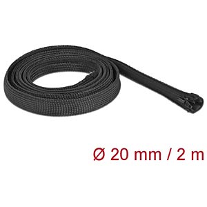 DELOCK 19167 - Geflechtschlauch mit Reißverschluss 2 m x 20 mm schwarz