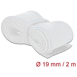 DELOCK 20702 - Geflechtschlauch mit Klettverschluss 2 m x 19 mm weiß