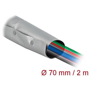 DELOCK 20729 - Kabelschutzschlauch mit Knopfverschluss 2 m x 70 mm
