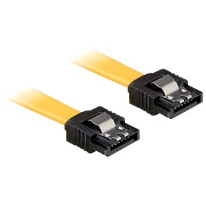 Delock Cable SATA 6 Gb/s Oben/unten Metall 20 cm 82819 Yellow 0,2m