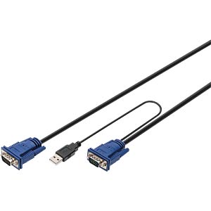 Digit Computer Cable DIGITUS Juego cables KVM, VGA, USB, 5 m | Consolas KVM LCD/LED a ...