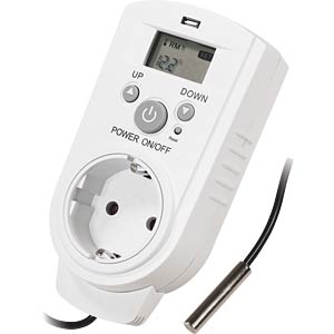 MCP 1653087: Steckdosen-Thermostat, digital, inkl. Außenfühler bei reichelt  elektronik