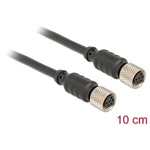 DELOCK 12689 - M8 Sensor- / Aktorkabel 6 Pin Buchse zu 6 Pin Buchse wasserdicht