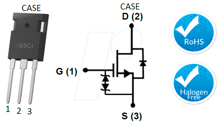 UF3C065030K3S - SiC-Kaskode-FET, 650V 85A Rdson 0,027R TO-247-3L