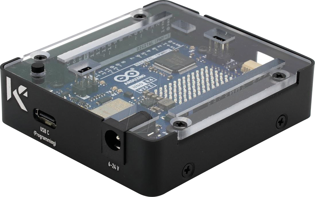 KKSB CASE UNO R4 - Gehäuse für Arduino Uno R4, Alu/Poly, schwarz