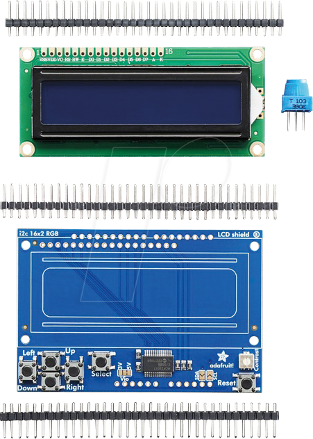 ARDUINO SHD LCD - Arduino Shield - Display LCD-Kit, 16x2 blau/weiß