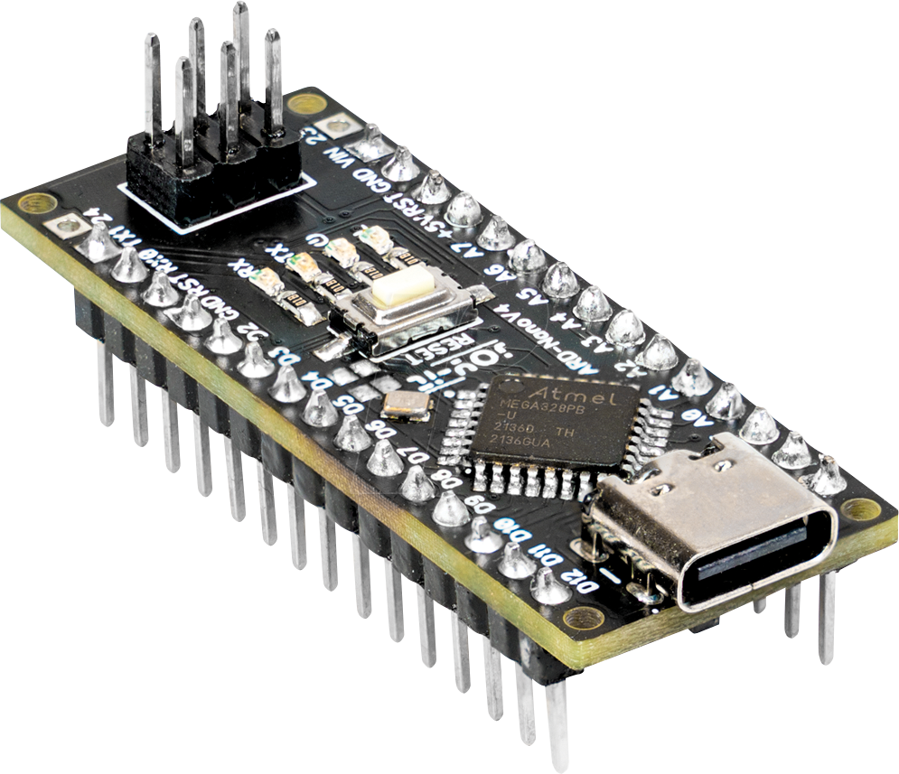 ARD NANO V4-MC - Arduino kompatibles Nano Board, ATmega328PB, USB-C, extra IO