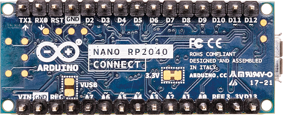 Ard Nano Rp H Arduino Nano Rp Connect Rp With Header At