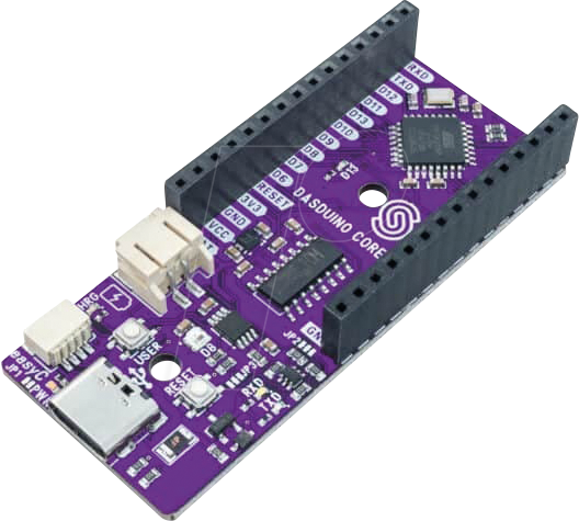 DASDUINO CORE FH - Dasduino CORE, Arduino IDE, ATmega328, USB-C, mit Buchsenleiste