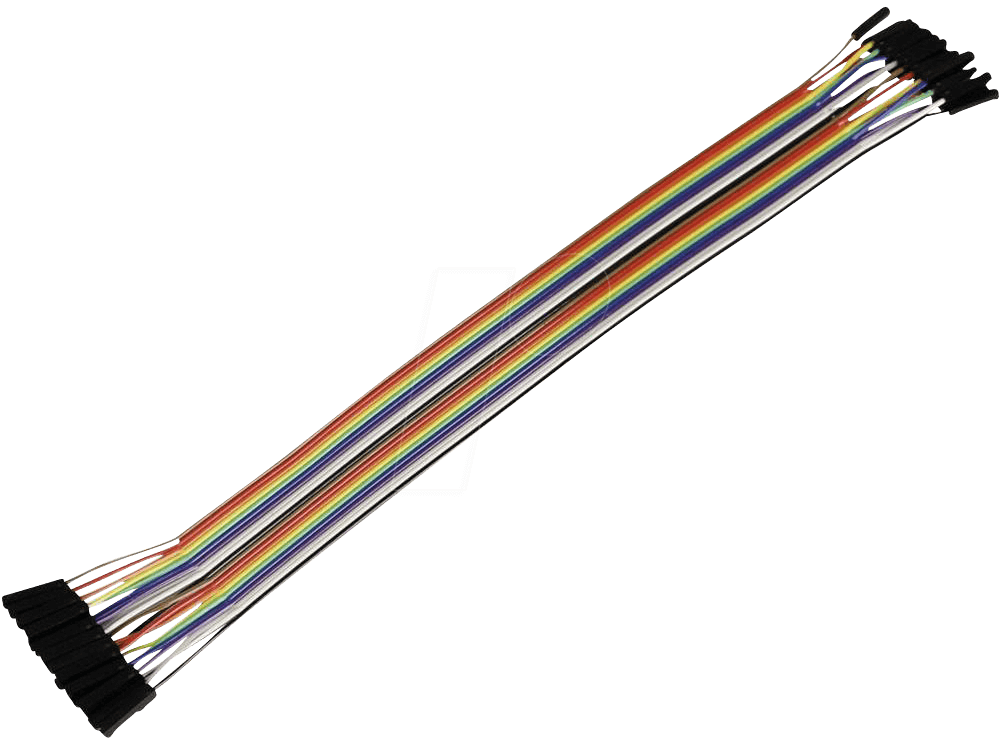 20-pole jumper cable, m/m, f/f, f/m, 25 cm