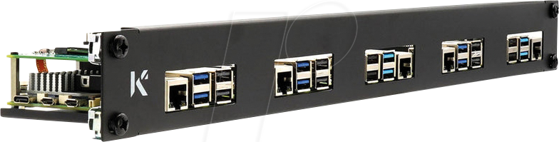 KKSB CASE 62133 - Gehäuse für Raspberry Pi 3/4/5, 19 Zoll Rack, schwarz