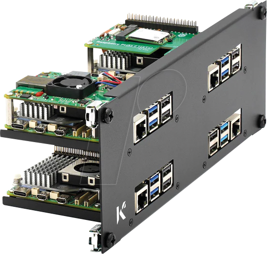 KKSB CASE 62218 - Gehäuse für Raspberry Pi 3/4/5, 10 Zoll Rack, schwarz