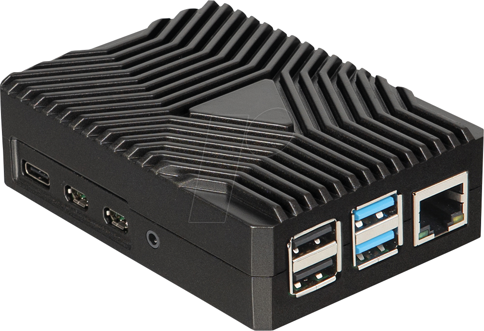 RPI CASE ALU09 - Gehäuse für Raspberry Pi 4, Alu, schwarz