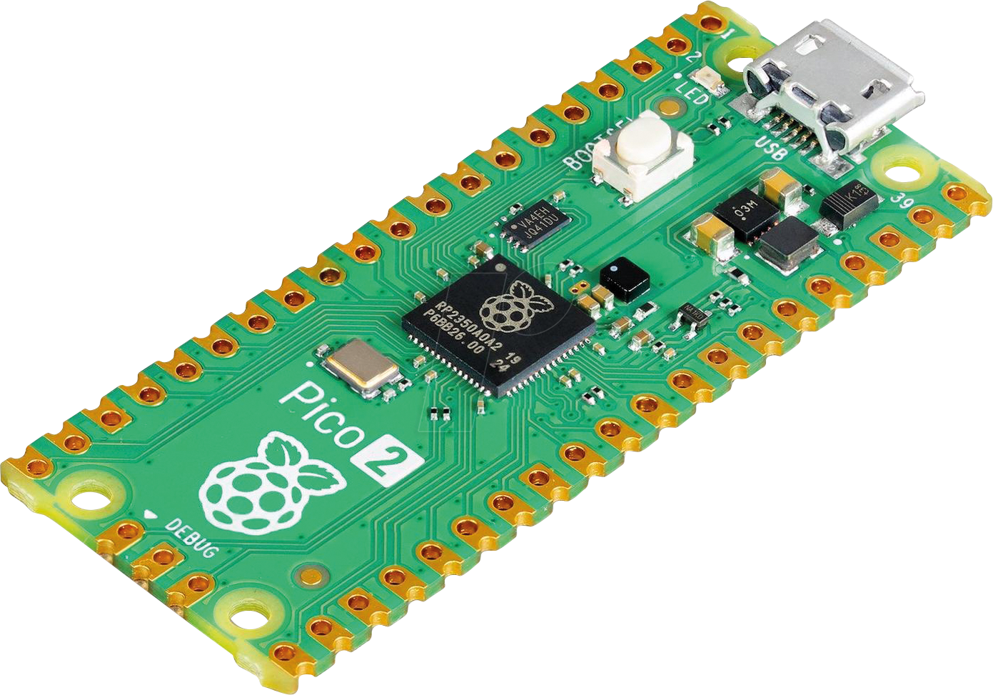 RASP PI PICO 2 - Raspberry Pi Pico 2, RP235x, Cortex-M33, microUSB