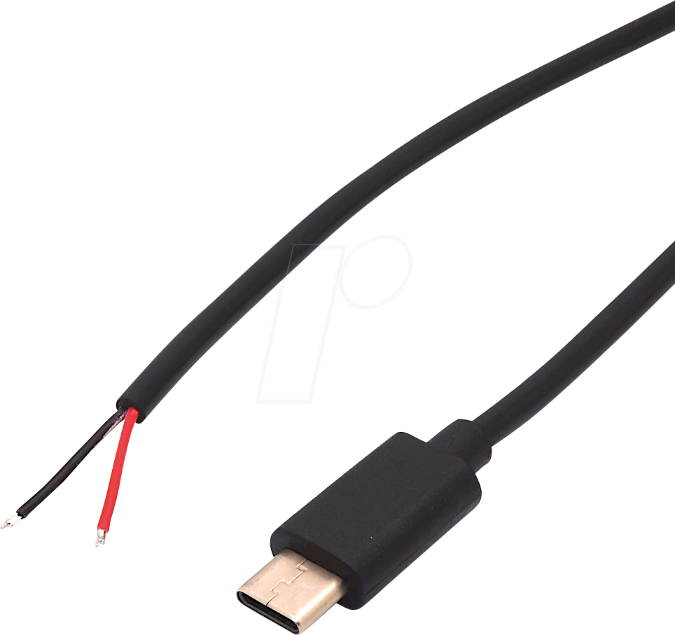 USB-C AWG22 20: Prise USB C sur les extrémités libres, noire, 20 cm chez  reichelt elektronik