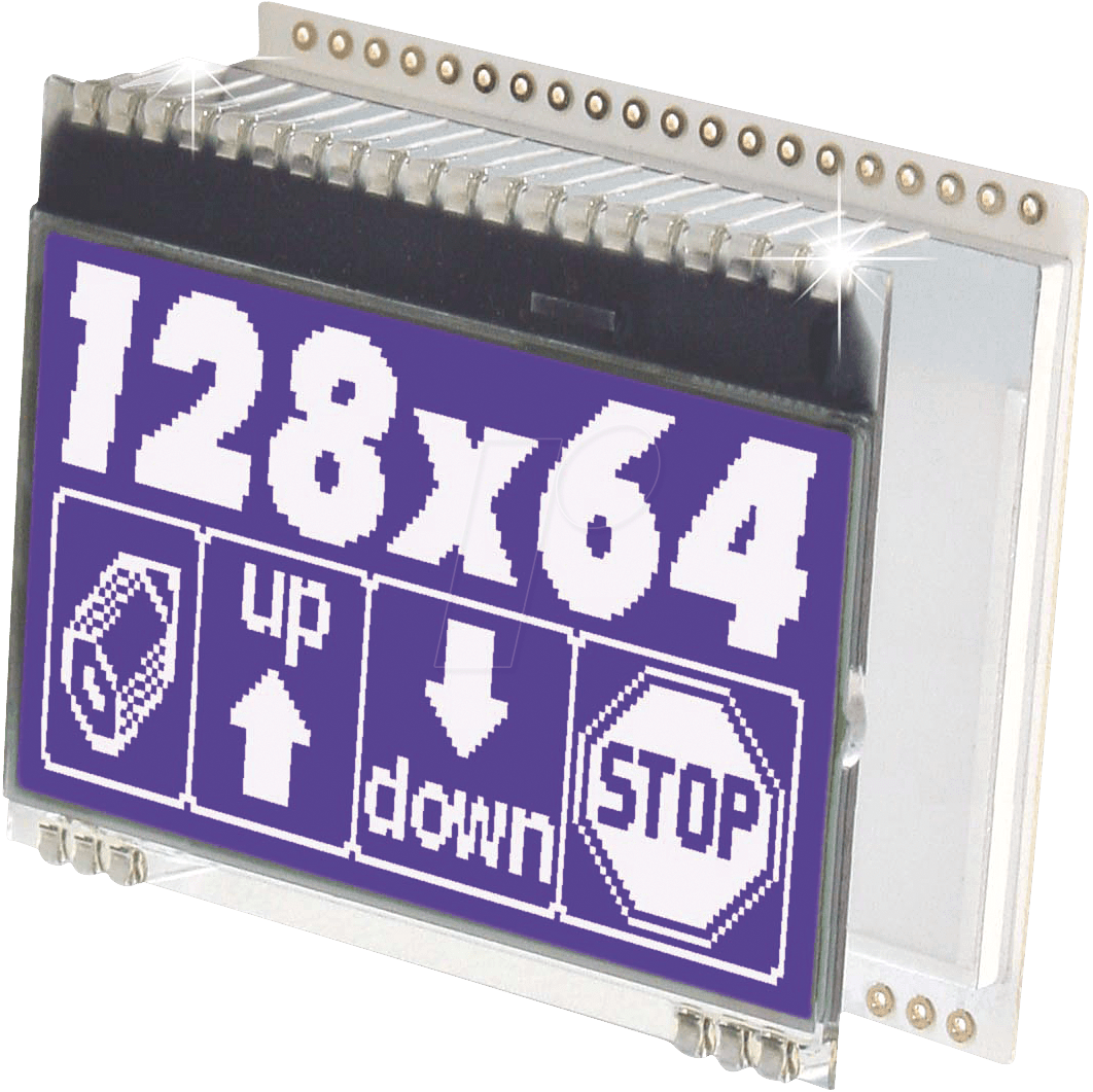 EA DOGM128W-6 - LCD-Grafikmodul, 55 x 46 mm, weiß