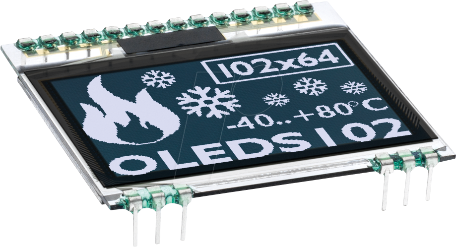 EA OLEDS102-6LWA - Grafik-OLED, 102x64, 1,7 Zoll, weiß