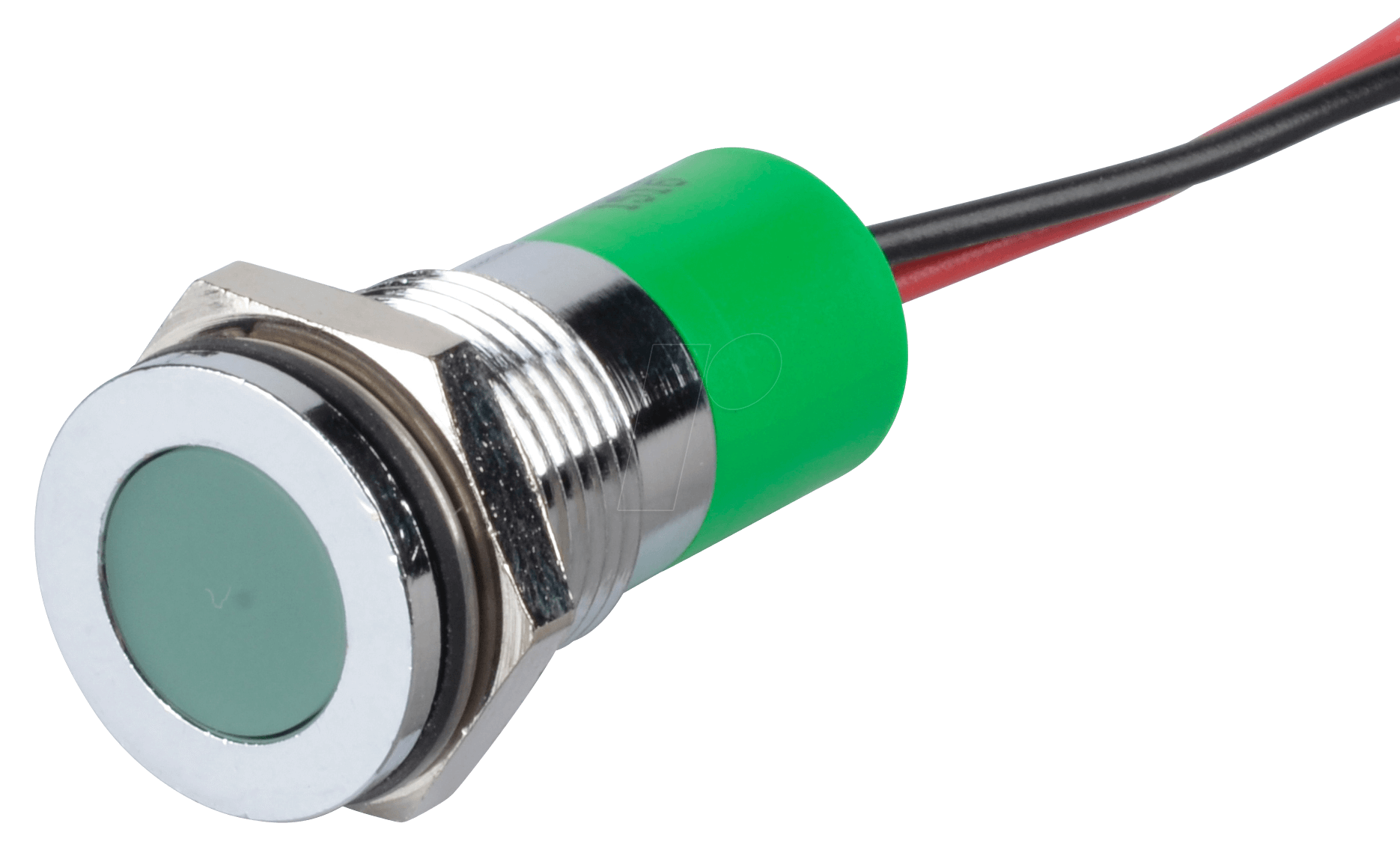 APM Q14F3C G12E - LED-Signalleuchte, grün, 12 V, Ø 14 mm, bündig, bedrahtet