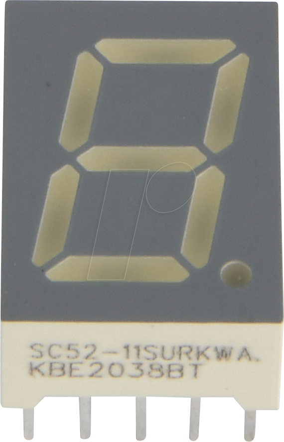 SC52-11SURKWA - 7-Segment-Anzeige, rot, 13,2mm, gem. Kathode