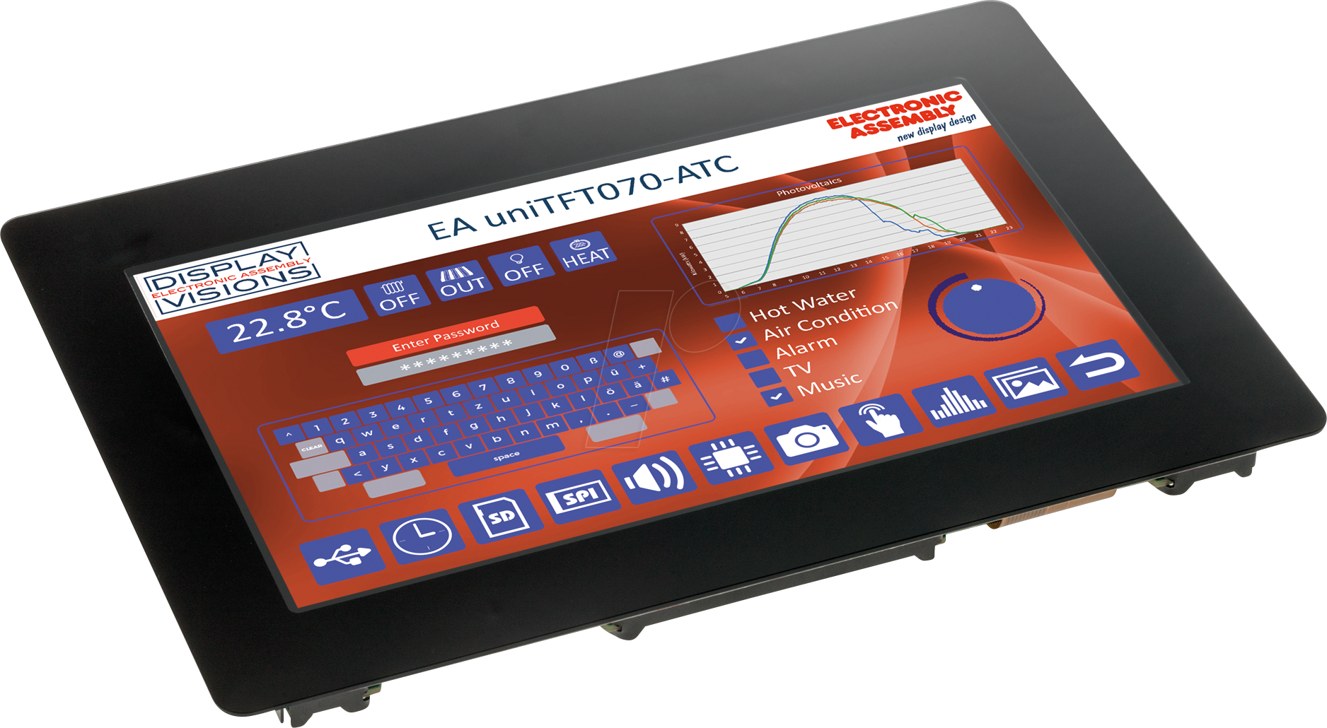 EA UNITFT070-ATC - HMI Multifunktions-TFT, 7'', PCAP-Touch