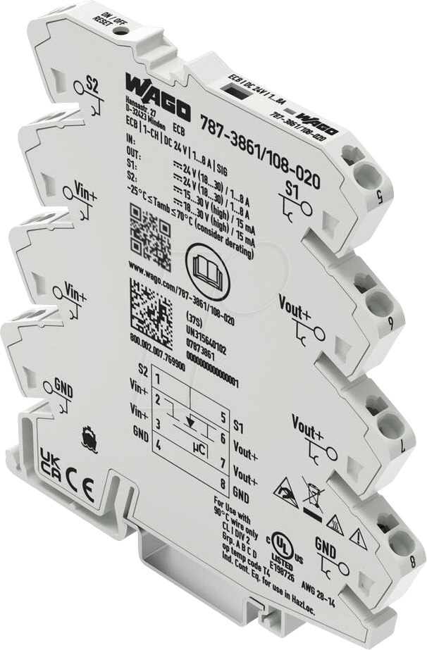 WAGO 787-3661/1 - Elektronischer Schutzschalter, 1-kanal, 24 V DC