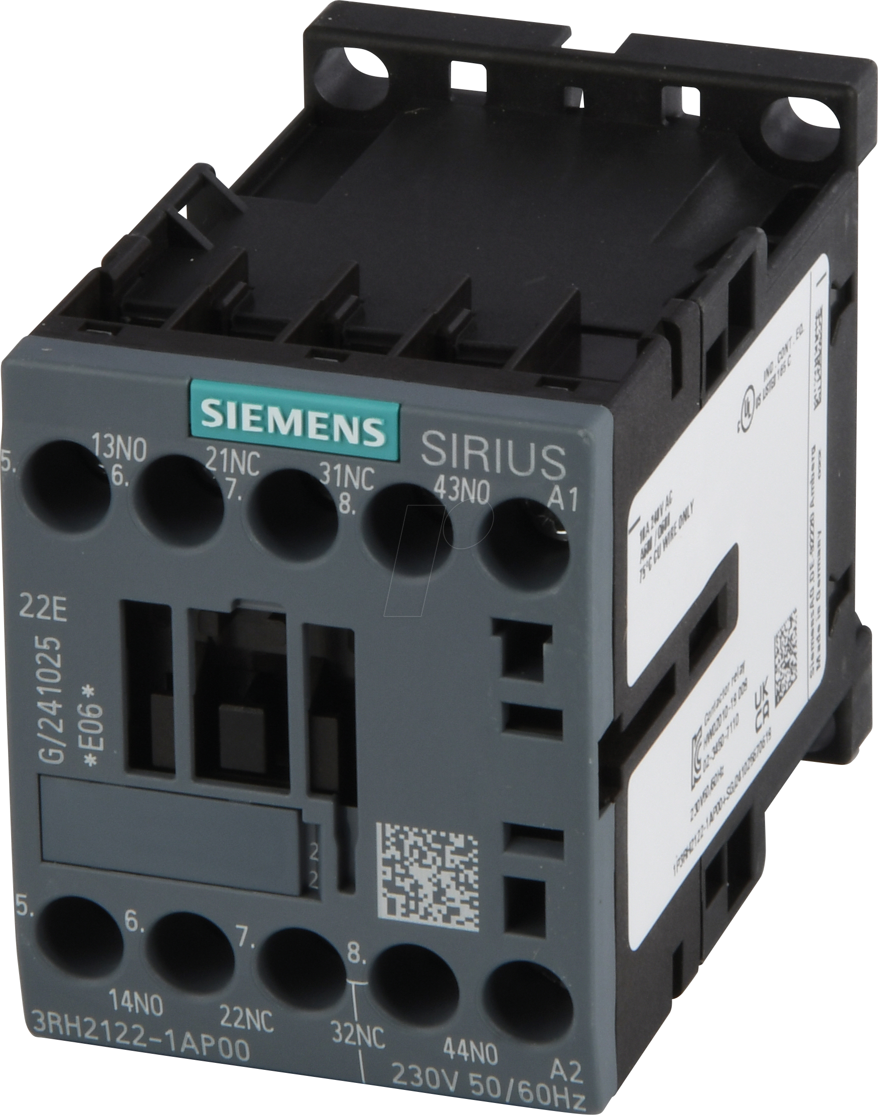 4011209786622 - Siemens 3RH21221AP00 Hilfsschütz 2S+2 230VAC 50 60Hz S00 Schraubanschluss