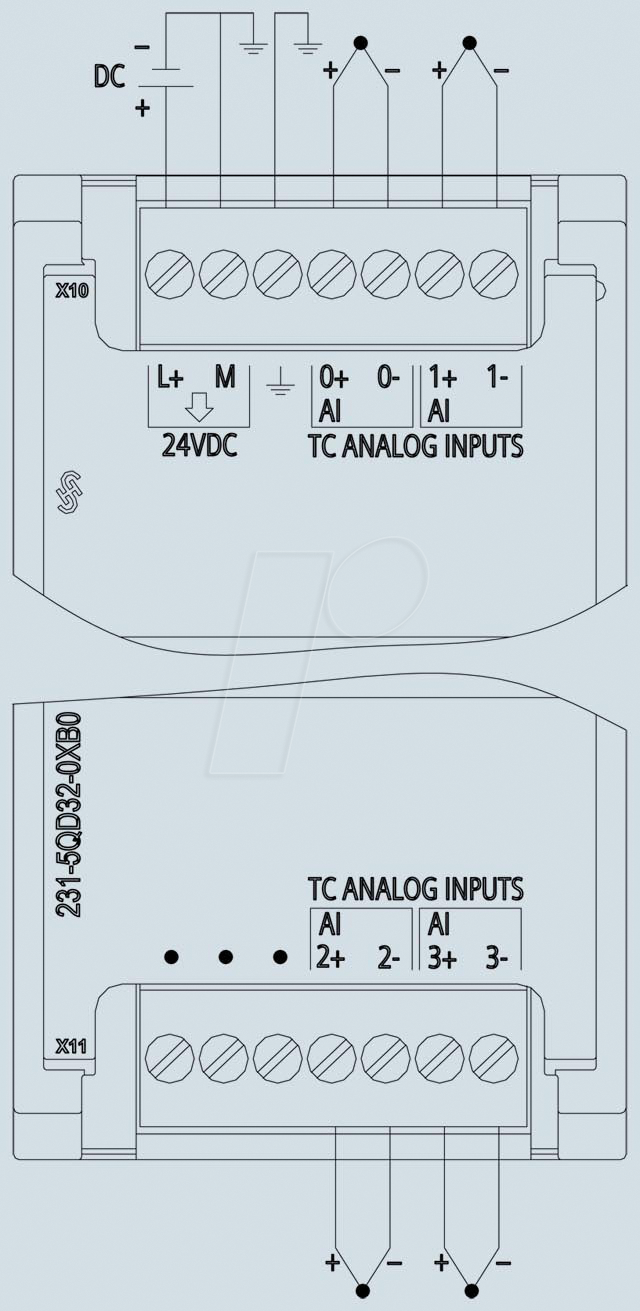 SM 1231 TC 4AI: Analog input, SM 1231 TC, 4 AI thermocouples at