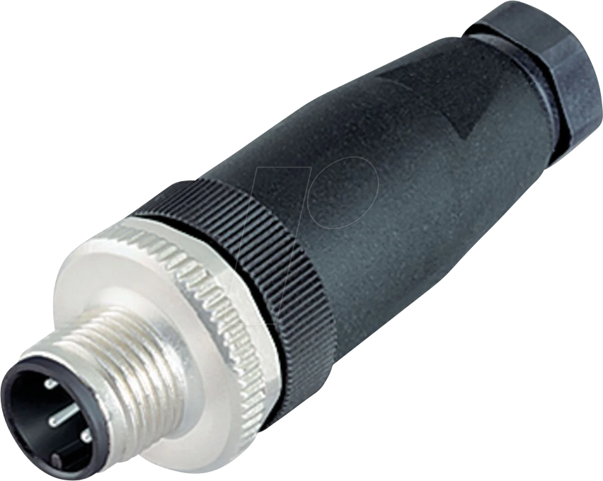 B 99 0429 14 04 - Kabelstecker M12, Serie 713, 4-pol, Schraubklemmen, IP67